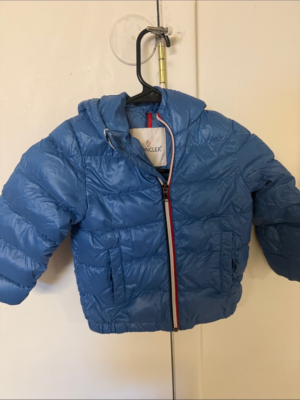 Moncler Kids Light Blue Hooded Puffer Jacket